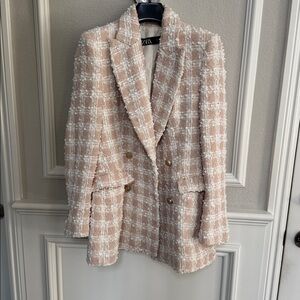 Zara blush Textured Blazer or Coat